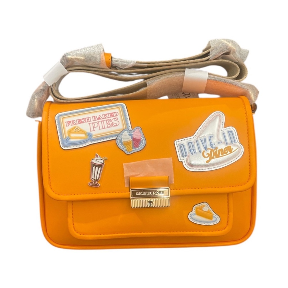 Michael Kors Orange Crossbody Bag with Playful Graphics